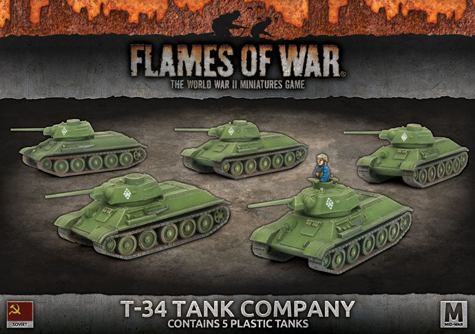 Flames of War Soviet T-34 Tank Company SBX54 Russian Battlefront Mid War