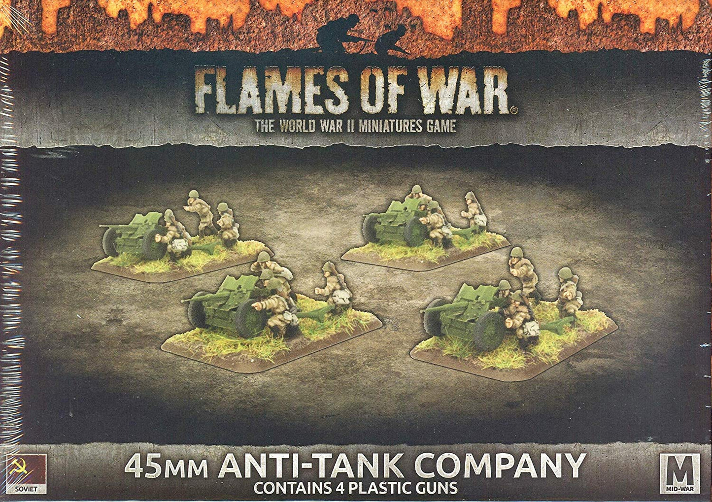 Flames of War Russian 45mm Anti-Tank Company 4 Guns SBX47 Battlefront