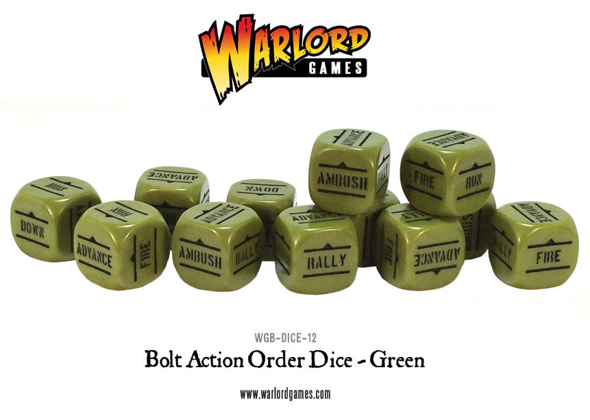 Bolt Action Green Orders Dice WLG WGBDICE12