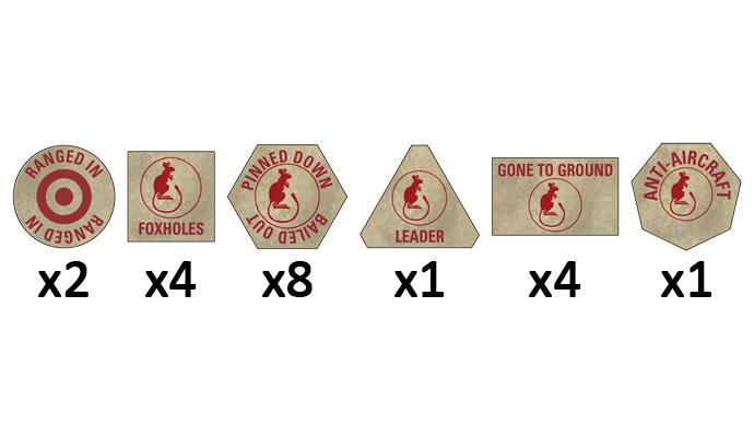 Battlefront Miniatures Flames of War Desert Rats Token Set FOW TK013