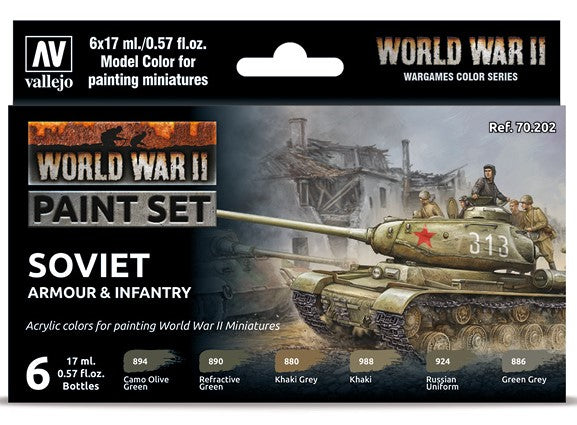 Vallejo Wargames Color Series World War II Soviet Armor & Infantry Paint Set