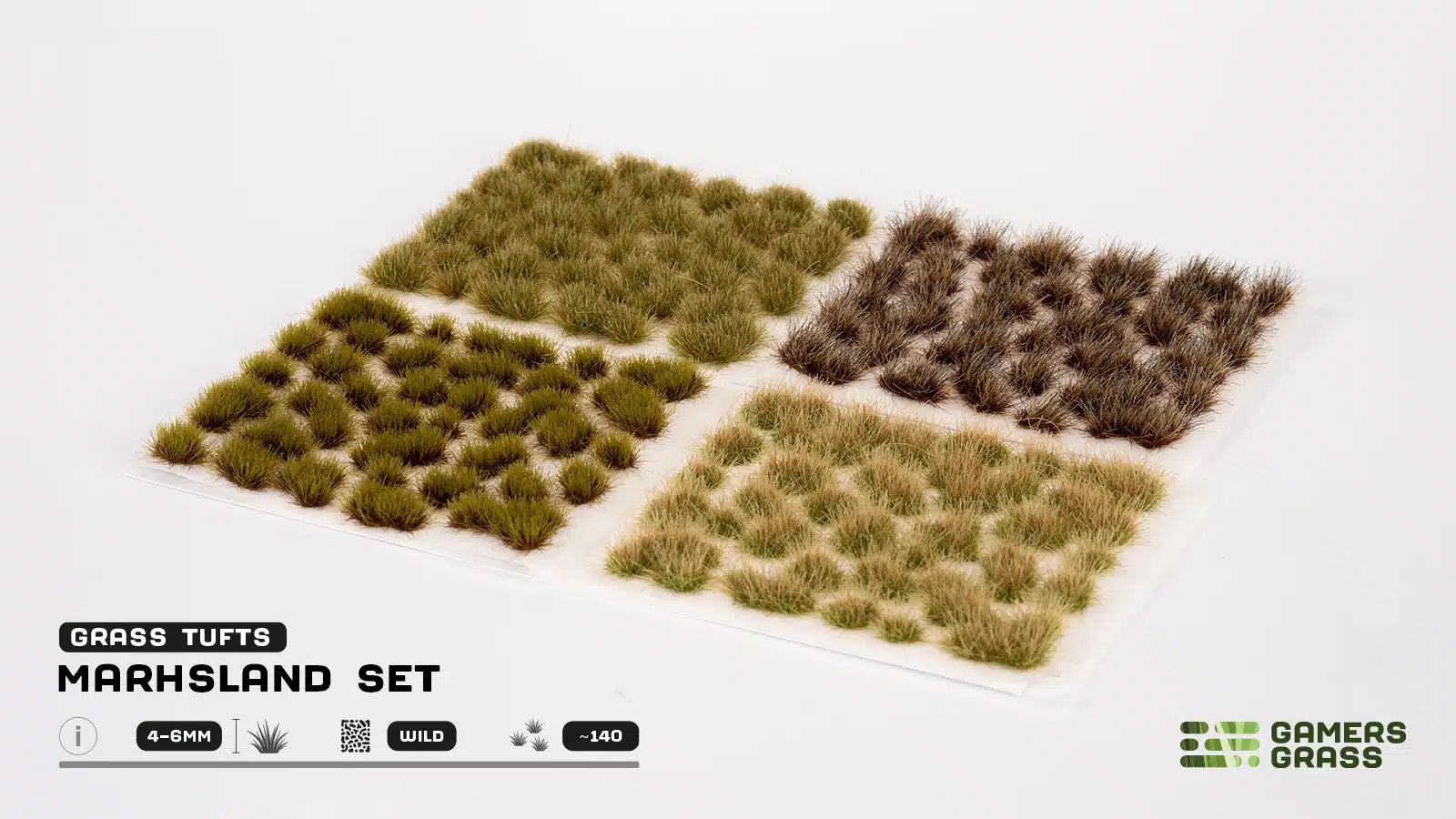 Gamers Grass Marshland Tuft Set – Wild Tufts 4-6mm, Swamp Mix – 1/48 Scale Terrain, NIB