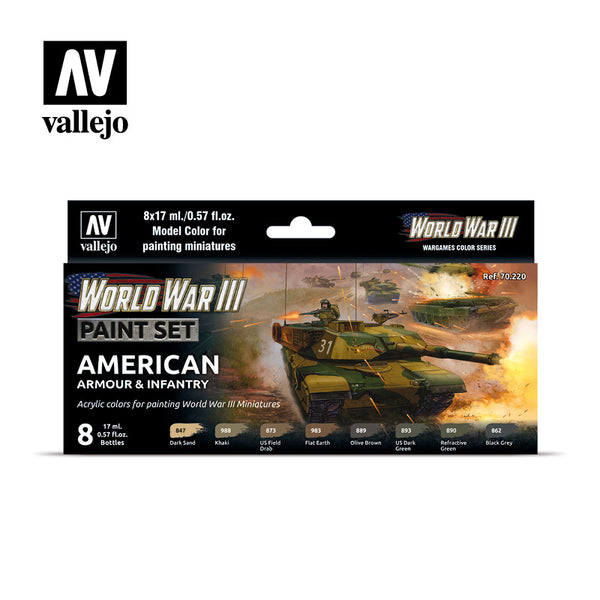 Vallejo Wargame Color Series World War III American Armor & Infantry 70.220