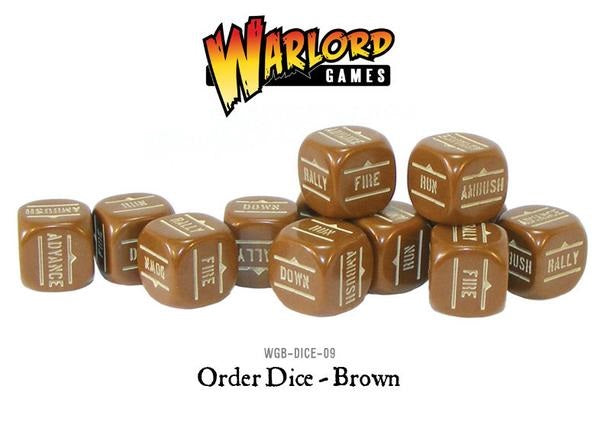 Warlord Games Bolt Action Order Dice - Brown (12) WLG WGB-DICE-09