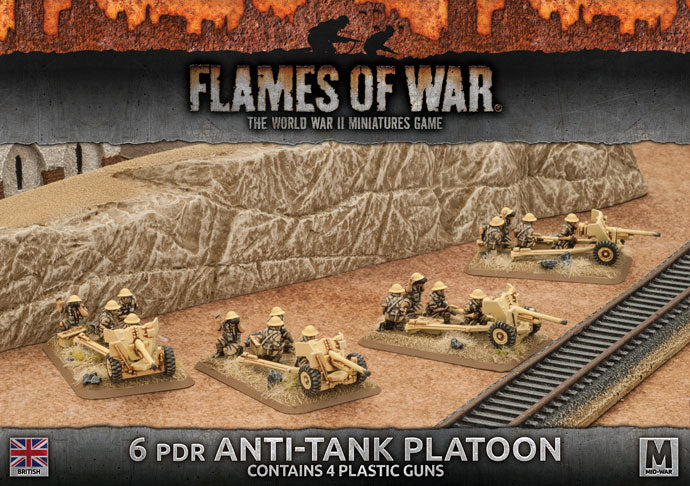 Battlefront Miniatures Flames of War British 6 PDR Anti-Tank Platoon FOW BBX38