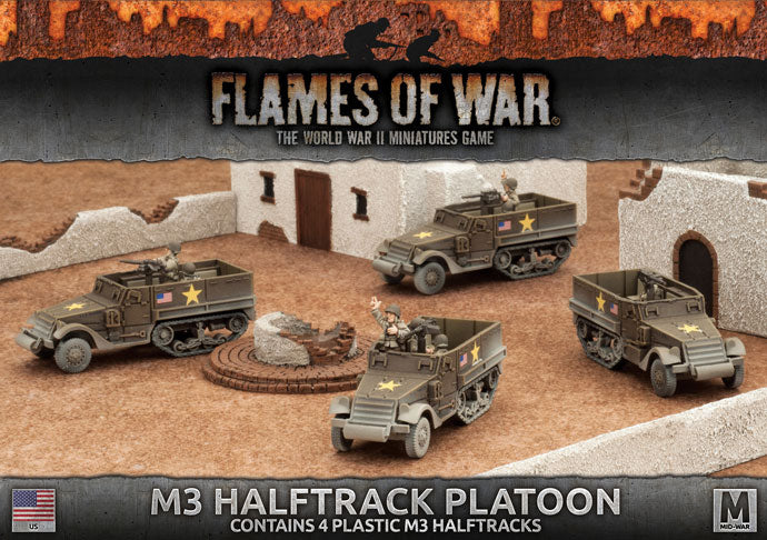 Battlefront Miniatures Flames of War US M3 Halftrack Platoon FOW UBX57