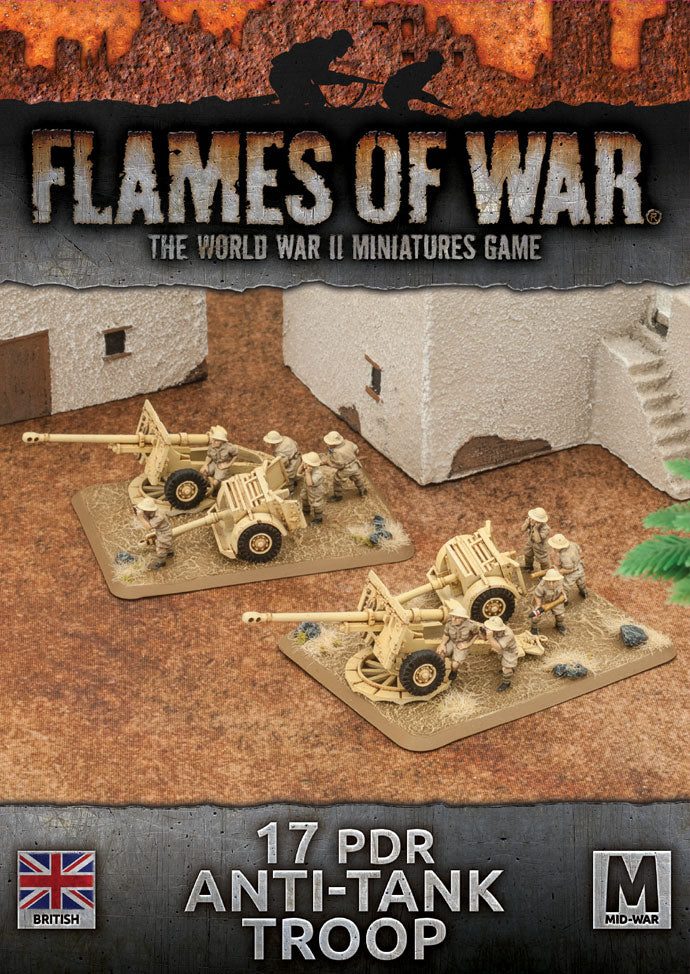Battlefront Miniatures Flames of War British 17 PDR Anti-Tank Troop FOW BBX41