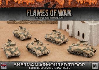 Battlefront Miniatures Flames of War British Sherman Armoured Troop FOW BBX42