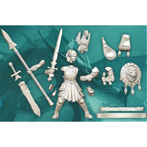 D&D Frameworks: Human Fighter Female - Unpainted and Unassembled – WizKids