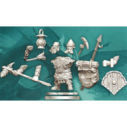 D&D Frameworks: Dwarf Fighter Male - Unpainted and Unassembled – WizKids