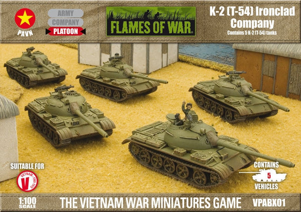 Battlefront Miniatures Flames of War PAVN K-2 T-54 Ironclad Company FOW VPABX01