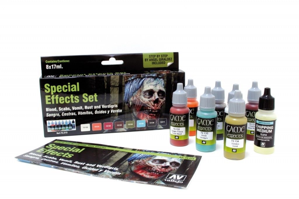 Vallejo Special Effects Set 8 x 17ml Game Paints w/ Step-by-step VAL 72213