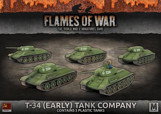 Battlefront Miniatures Flames of War Soviet T-34 (Early) Tank Company FOW SBX39