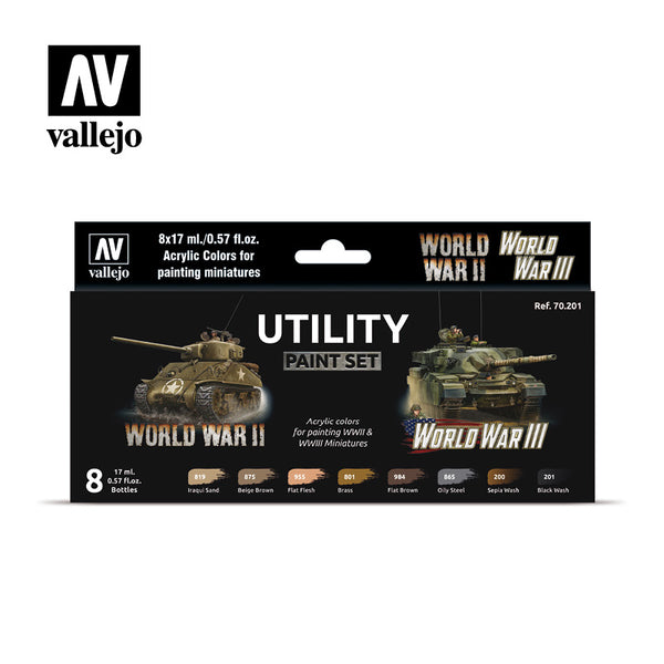 Vallejo Wargames Color Series World War II and World War III Utility Paint Set