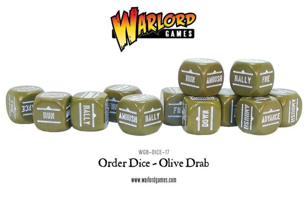 Bolt Action Olive Drab Orders Dice WLG WGBDICE17